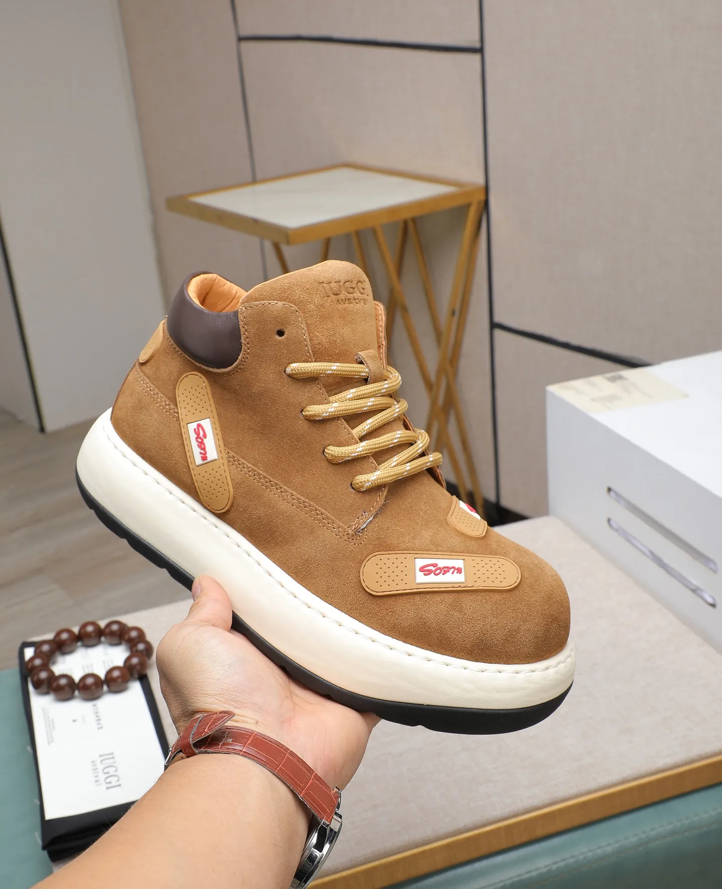 Men's shoes 💰680 IUGGI new retro presbyopia men's shoes, casual and versatile, full of high-end sense, fashionable, luxury and personalized style, joint style, retro presbyopia factor, full of handsome style, first layer suede cowhide, lining wool, rubber outsole, light and non-slip size: 39-44